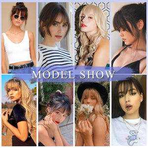 Hair Piece Clip in Bangs Human Hair 360° Cover Wipsy Bangs Hair Toppers for Women - Wigtrends