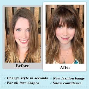 Hair Piece Clip in Bangs Human Hair 360° Cover Wipsy Bangs Hair Toppers for Women - Wigtrends