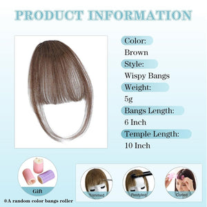 Hair Piece Clip in Bangs Human Hair 360° Cover Wipsy Bangs Hair Toppers for Women - Wigtrends