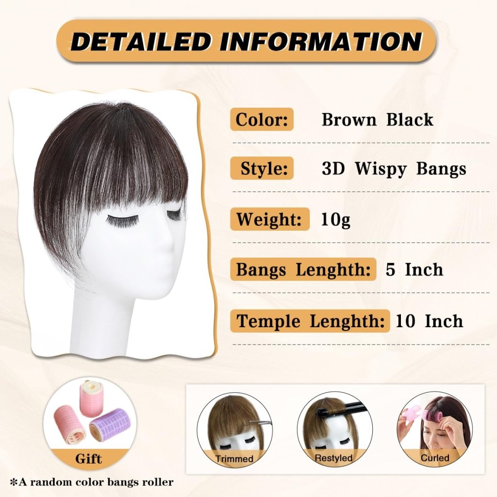 Hair Piece Clip in Bangs Human Hair 360° Cover Wipsy Bangs Hair Toppers for Women - Wigtrends