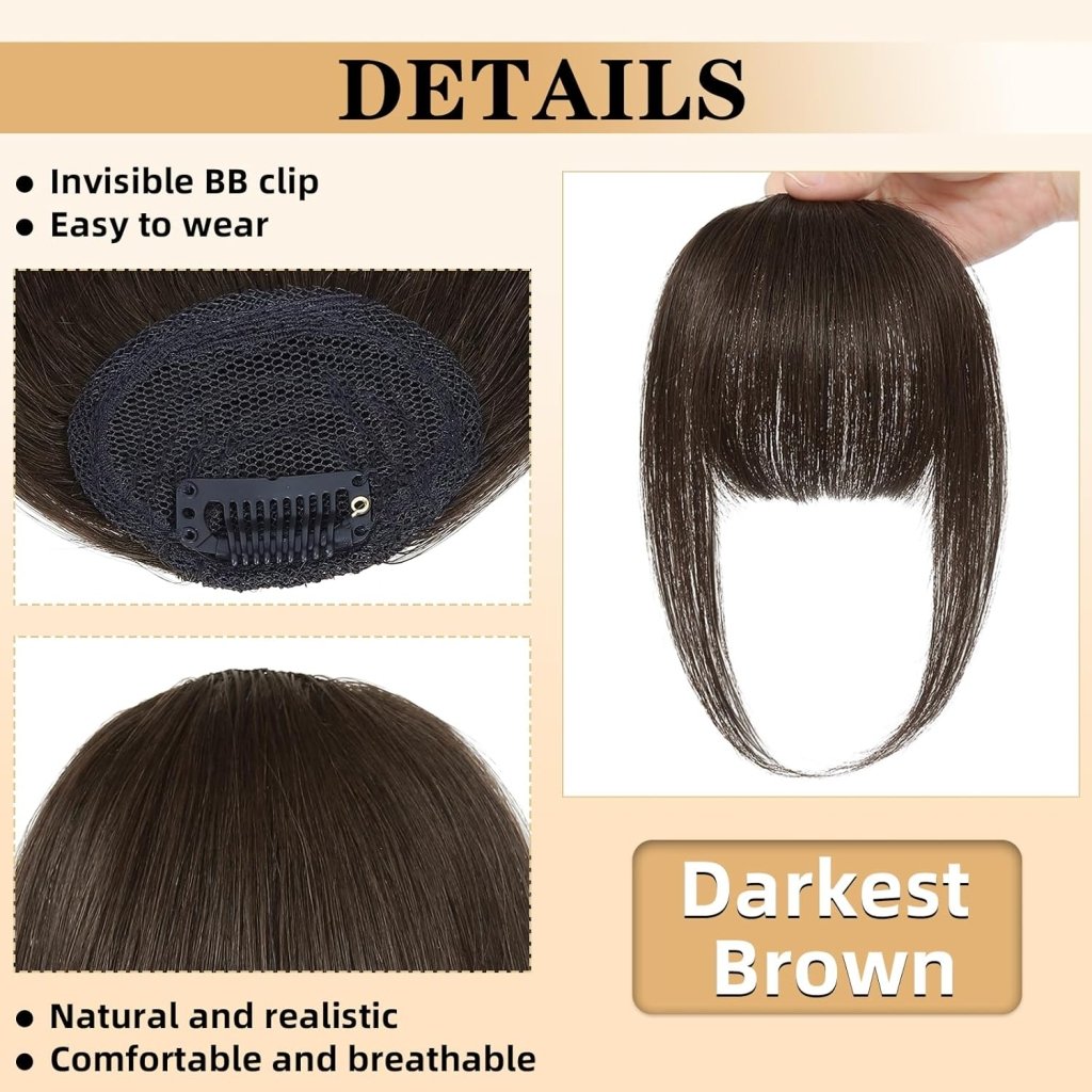 Hair Piece Clip in Bangs Human Hair 360° Cover Wipsy Bangs Hair Toppers for Women - Wigtrends