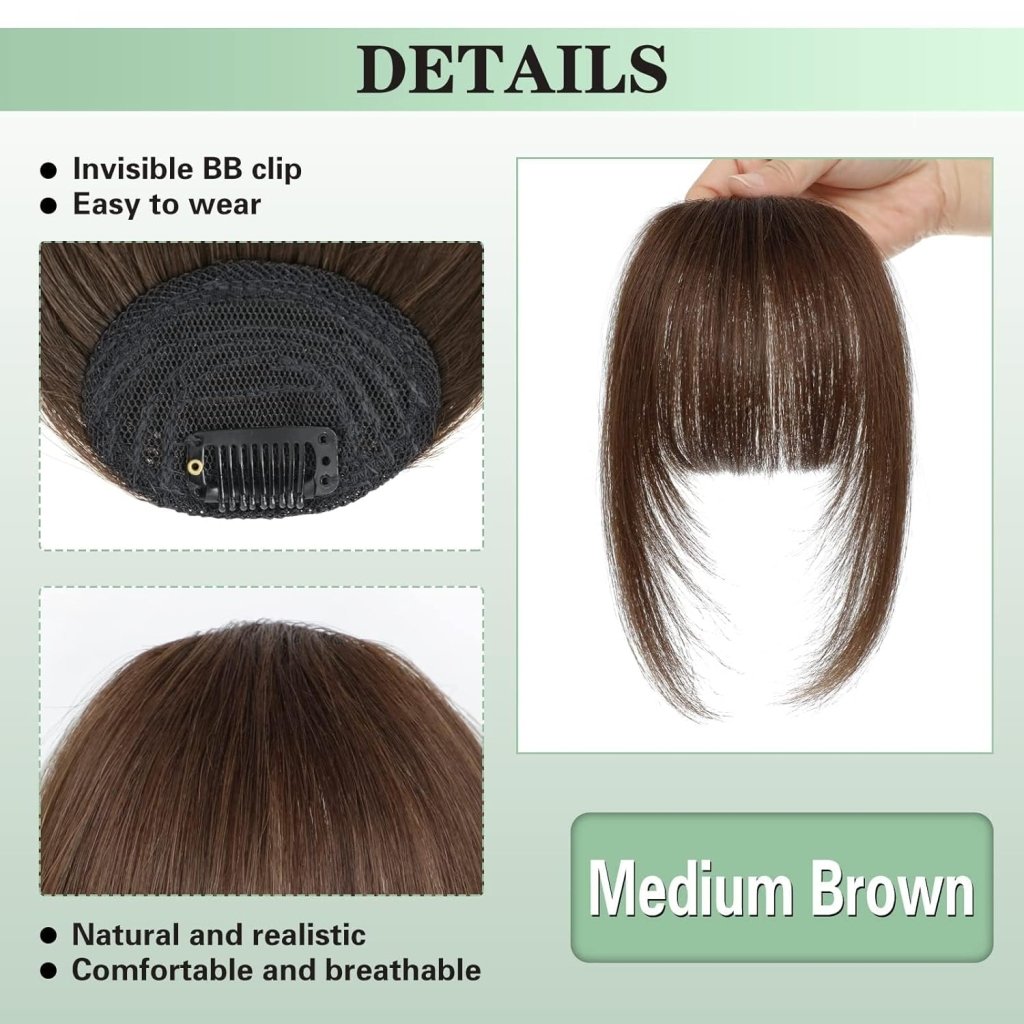 Hair Piece Clip in Bangs Human Hair 360° Cover Wipsy Bangs Hair Toppers for Women - Wigtrends