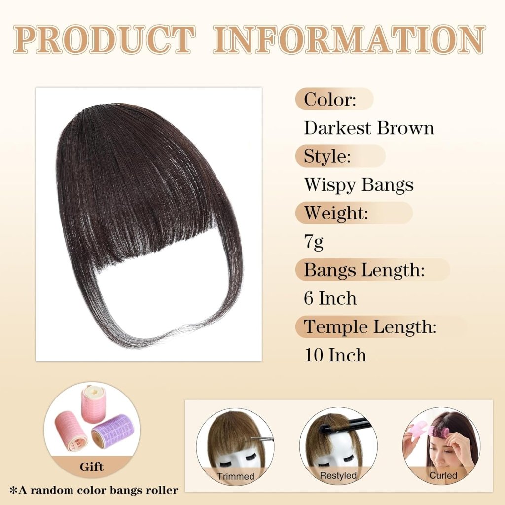 Hair Piece Clip in Bangs Human Hair 360° Cover Wipsy Bangs Hair Toppers for Women - Wigtrends