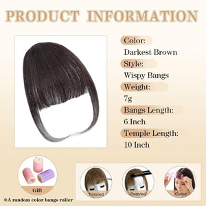 Hair Piece Clip in Bangs Human Hair 360° Cover Wipsy Bangs Hair Toppers for Women - Wigtrends