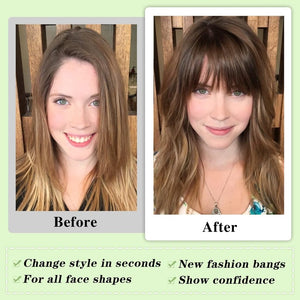 Hair Piece Clip in Bangs Human Hair 360° Cover Wipsy Bangs Hair Toppers for Women - Wigtrends