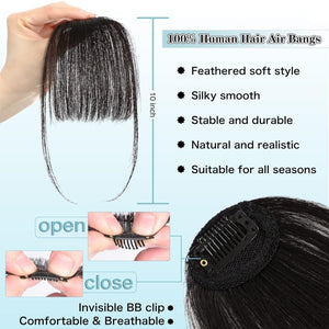 Hair Piece Clip in Bangs Human Hair 360° Cover Wipsy Bangs Hair Toppers for Women - Wigtrends