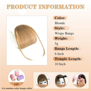 Hair Piece Clip in Bangs Human Hair 360° Cover Wipsy Bangs Hair Toppers for Women - Wigtrends
