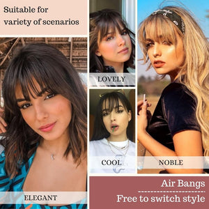 Hair Piece Clip in Bangs Human Hair 360° Cover Wipsy Bangs Hair Toppers for Women - Wigtrends