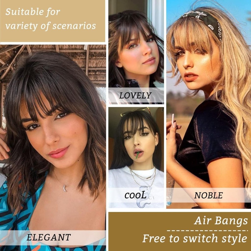 Hair Piece Clip in Bangs Human Hair 360° Cover Wipsy Bangs Hair Toppers for Women - Wigtrends