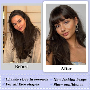 Hair Piece Clip in Bangs Human Hair 360° Cover Wipsy Bangs Hair Toppers for Women - Wigtrends