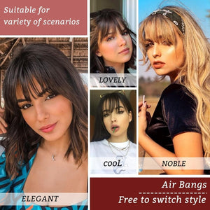 Hair Piece Clip in Bangs Human Hair 360° Cover Wipsy Bangs Hair Toppers for Women - Wigtrends