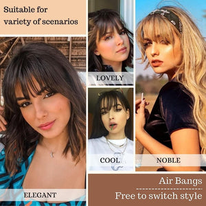 Hair Piece Clip in Bangs Human Hair 360° Cover Wipsy Bangs Hair Toppers for Women - Wigtrends