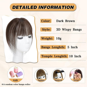 Hair Piece Clip in Bangs Human Hair 360° Cover Wipsy Bangs Hair Toppers for Women - Wigtrends