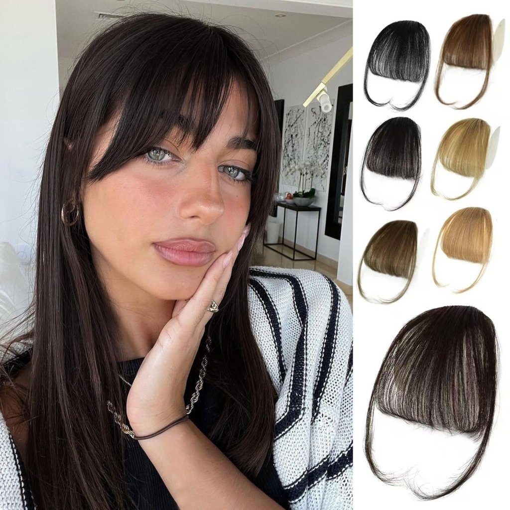 Hair Piece Clip in Bangs Human Hair 360° Cover Wipsy Bangs Hair Toppers for Women - Wigtrends