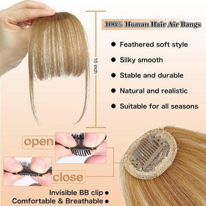 Hair Piece Clip in Bangs Human Hair 360° Cover Wipsy Bangs Hair Toppers for Women - Wigtrends