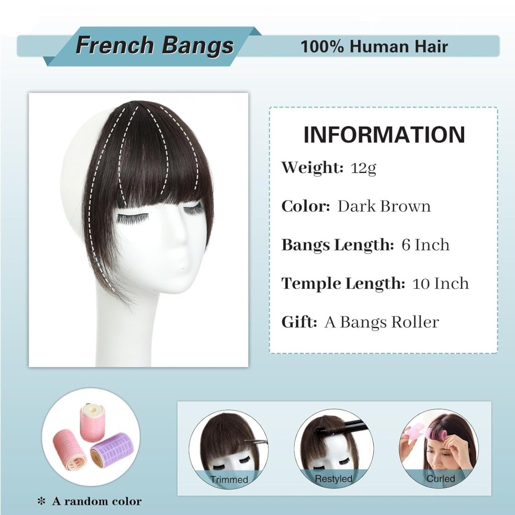 Hair Piece Clip in Bangs Human Hair 360° Cover Wipsy Bangs Hair Toppers for Women - Wigtrends