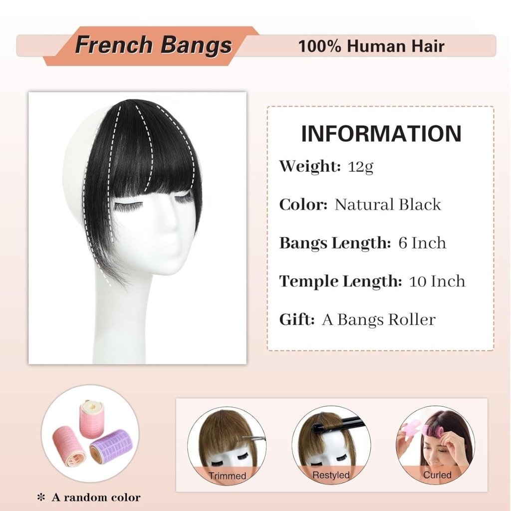 Hair Piece Clip in Bangs Human Hair 360° Cover Wipsy Bangs Hair Toppers for Women - Wigtrends