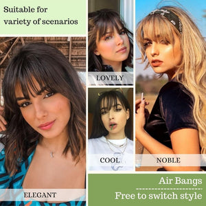 Hair Piece Clip in Bangs Human Hair 360° Cover Wipsy Bangs Hair Toppers for Women - Wigtrends