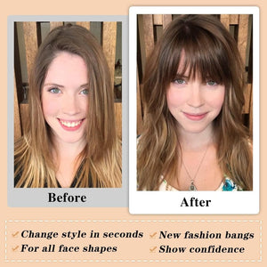 Hair Piece Clip in Bangs Human Hair 360° Cover Wipsy Bangs Hair Toppers for Women - Wigtrends