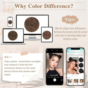Hair Pieces 2PCS Claw Clip in Hair Bun Mini Bun Human Hair Wigs Scrunchies Extension - Wigtrends