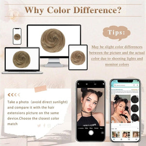 Hair Pieces 2PCS Claw Clip in Hair Bun Mini Bun Human Hair Wigs Scrunchies Extension - Wigtrends