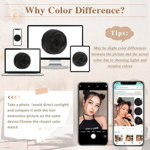 Hair Pieces 2PCS Claw Clip in Hair Bun Mini Bun Human Hair Wigs Scrunchies Extension - Wigtrends