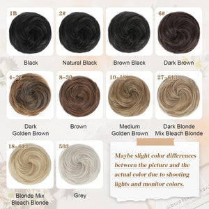 Hair Pieces 2PCS Claw Clip in Hair Bun Mini Bun Human Hair Wigs Scrunchies Extension - Wigtrends