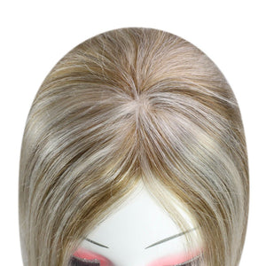 Hair Topper 5"*5" Base Real Human Hair Highlight Blonde Wigs Hair Piece - Wigtrends