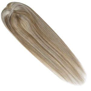 Hair Topper 5"*5" Base Real Human Hair Highlight Blonde Wigs Hair Piece - Wigtrends