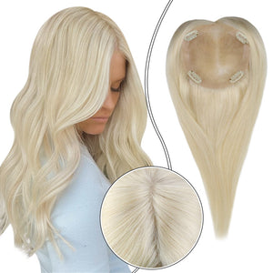 Hair Topper Real Human Hair 5"*5" Base Platinum Blonde - Wigtrends