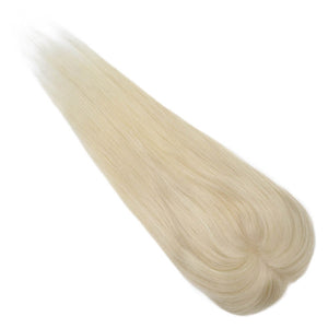 Hair Topper Real Human Hair 5"*5" Base Platinum Blonde - Wigtrends