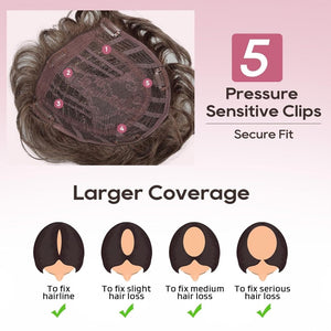 Hair Topper Short Wiglet Hair Topper for Women with Thinning Hair Large Coverage - Wigtrends