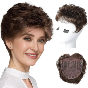 Hair Topper Short Wiglet Hair Topper for Women with Thinning Hair Large Coverage - Wigtrends