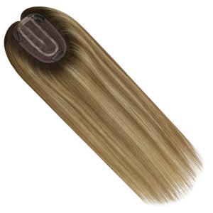 Hair Topper Virgin Hair Piece Topper Balayage Brown - Wigtrends