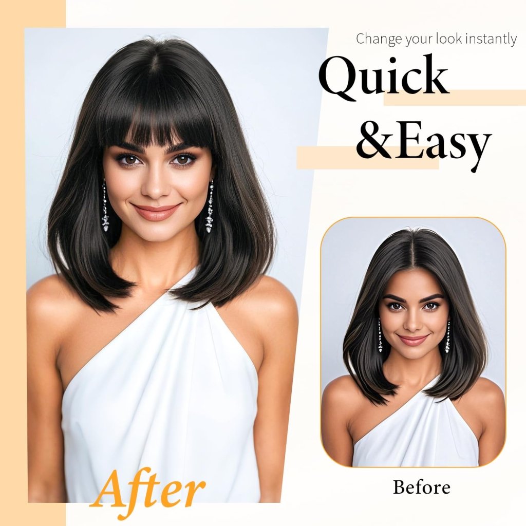 Hair Topper with Bangs Clip, 360° 3D Cover Hair Toppers for Women with Thinning Hairs - Wigtrends