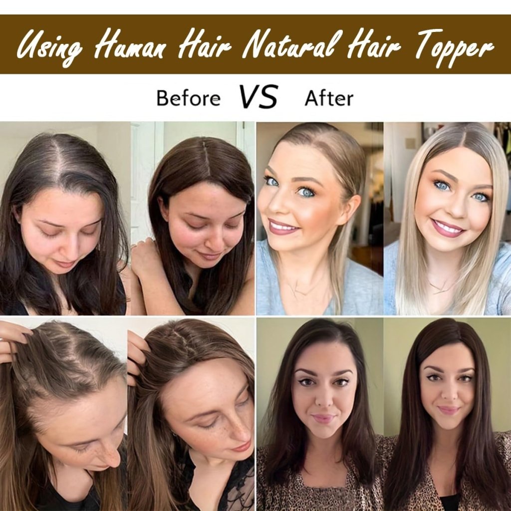 Hair Toppers 9.8” 100% Real Hair Piece Dark Brown Wig - Wigtrends