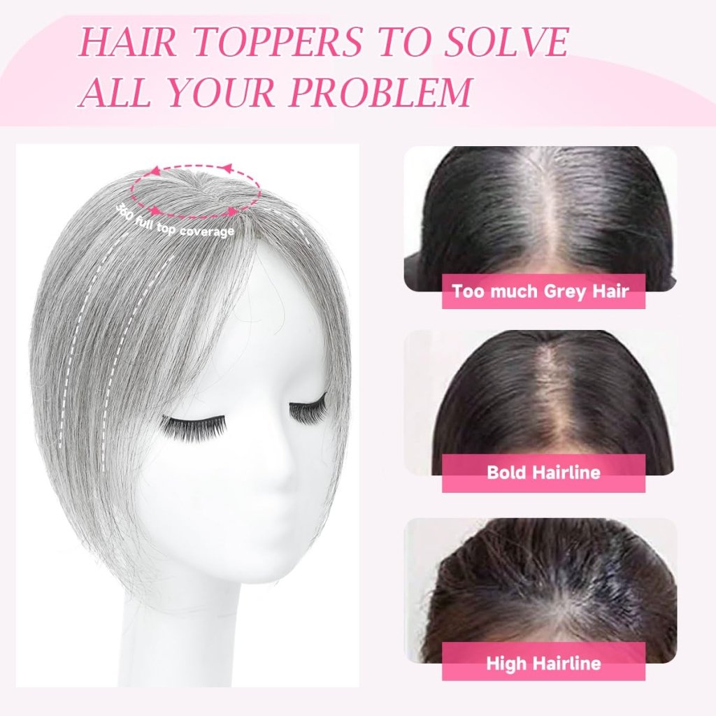 Hair Toppers 9.8” 100% Real Hair Piece Dark Brown Wig - Wigtrends
