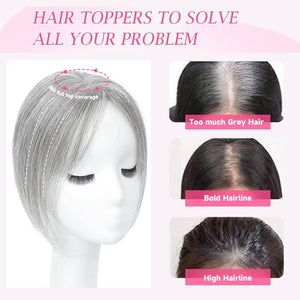 Hair Toppers 9.8” 100% Real Hair Piece Dark Brown Wig - Wigtrends