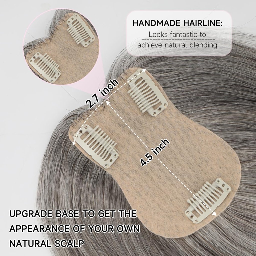 Hair Toppers 9.8” 100% Real Hair Piece Dark Brown Wig - Wigtrends