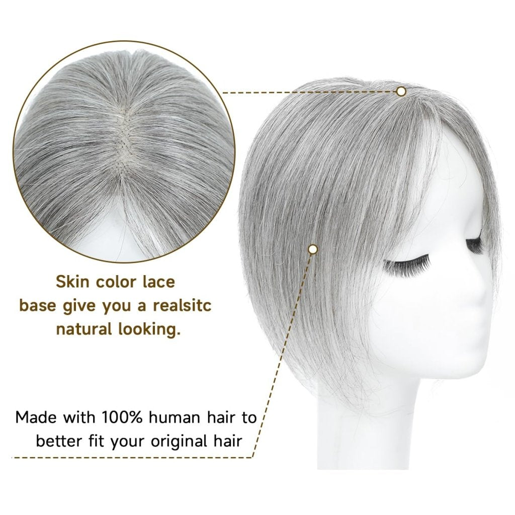 Hair Toppers 9.8” 100% Real Hair Piece Dark Brown Wig - Wigtrends