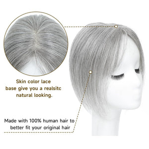 Hair Toppers 9.8” 100% Real Hair Piece Dark Brown Wig - Wigtrends