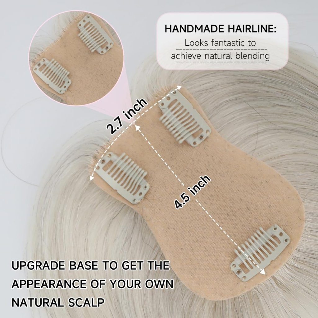Hair Toppers 9.8” 100% Real Hair Piece Dark Brown Wig - Wigtrends