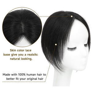 Hair Toppers 9.8” 100% Real Hair Piece Dark Brown Wig - Wigtrends