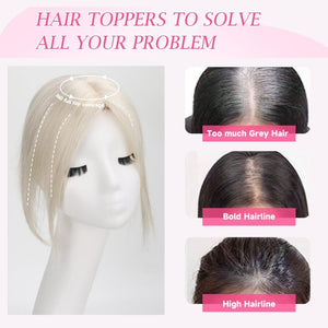Hair Toppers 9.8” 100% Real Hair Piece Dark Brown Wig - Wigtrends