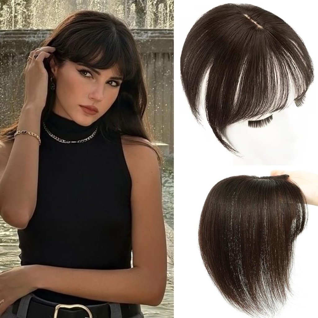 Hair Toppers For Women Real Hair 360° 3D Cover Human Hair Topper Wig with Bangs Hair Pieces - Wigtrends