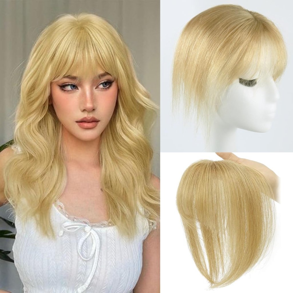 Hair Toppers For Women Real Hair 360° 3D Cover Human Hair Topper Wig with Bangs Hair Pieces - Wigtrends