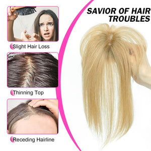 Hair Toppers For Women Real Hair 360° 3D Cover Human Hair Topper Wig with Bangs Hair Pieces - Wigtrends