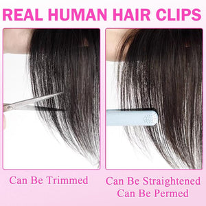 Hair Toppers For Women Real Hair 360° 3D Cover Human Hair Topper Wig with Bangs Hair Pieces - Wigtrends