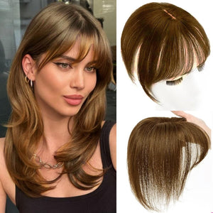 Hair Toppers For Women Real Hair 360° 3D Cover Human Hair Topper Wig with Bangs Hair Pieces - Wigtrends