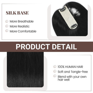 Hair Toppers for Women Real Human Hair 16 Inch for Thinning Hair - Wigtrends